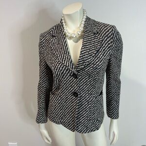 Elegant Black and White Striped Blazer
